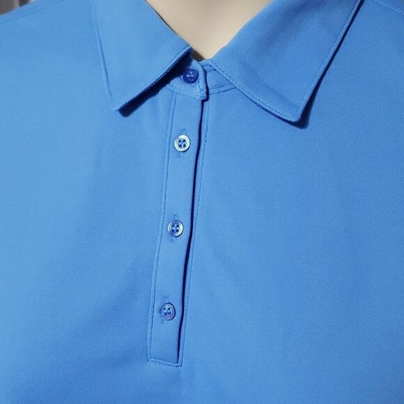 Lady Hagen. NWT. Blue, 4 Button Shirt; Short Sleeve; Point Collar. SZ XL - Picture 2 of 15